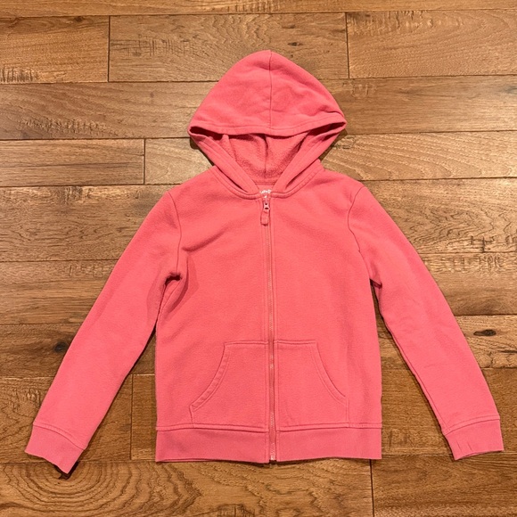 Jumping Beans Girls Hooded Pink Zippered Sweatshirt - Size 7 - Picture 1 of 16